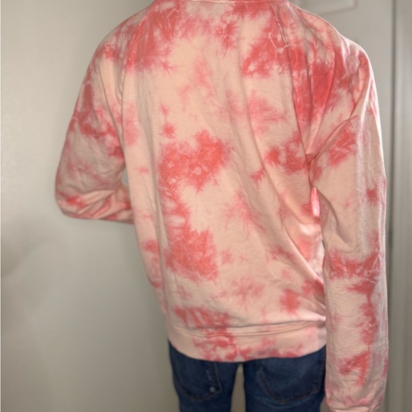 Lucky Brand Sweater Womens M Pink White Tie Dye Sweatshirt Crew Neck Pullover. - Picture 4 of 9